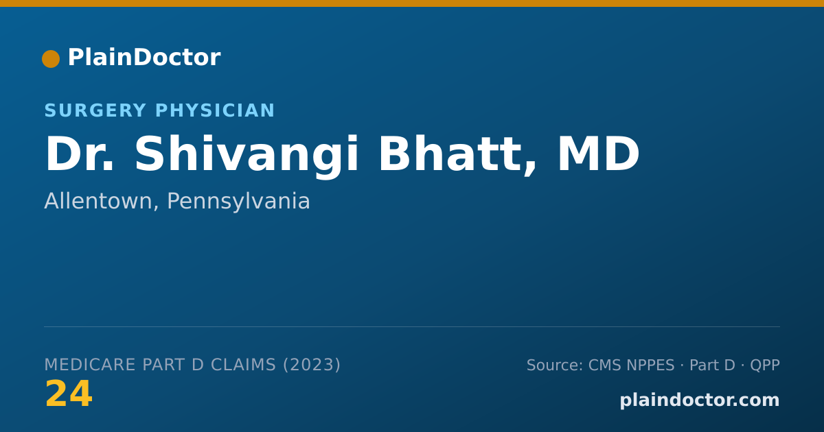 Shareable card for Shivangi Bhatt, MD - Surgery Physician, Allentown, PA