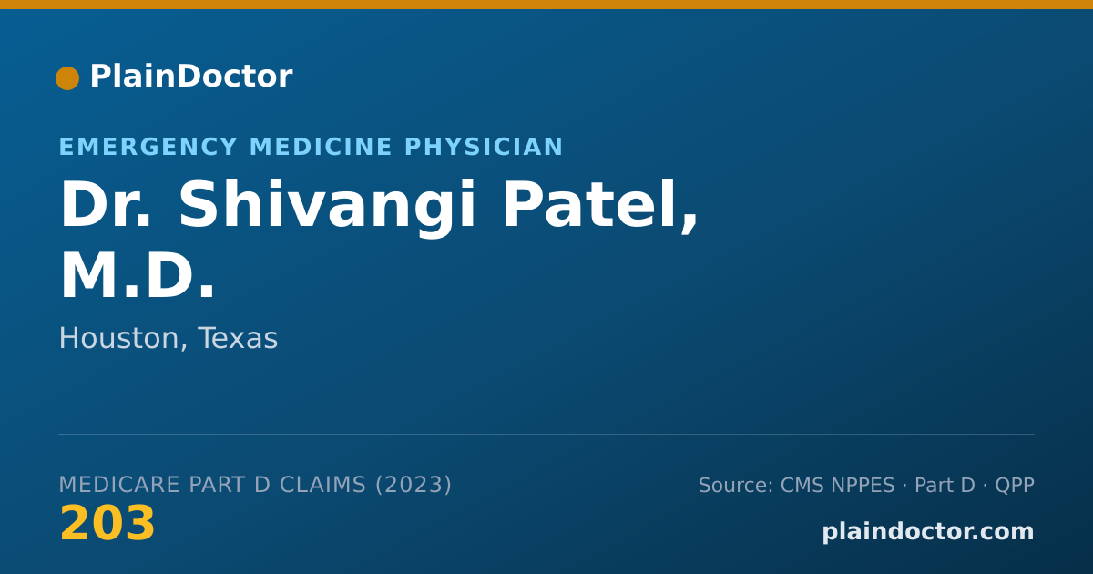 Shareable card for Shivangi Patel, M.D. - Emergency Medicine Physician, Houston, TX