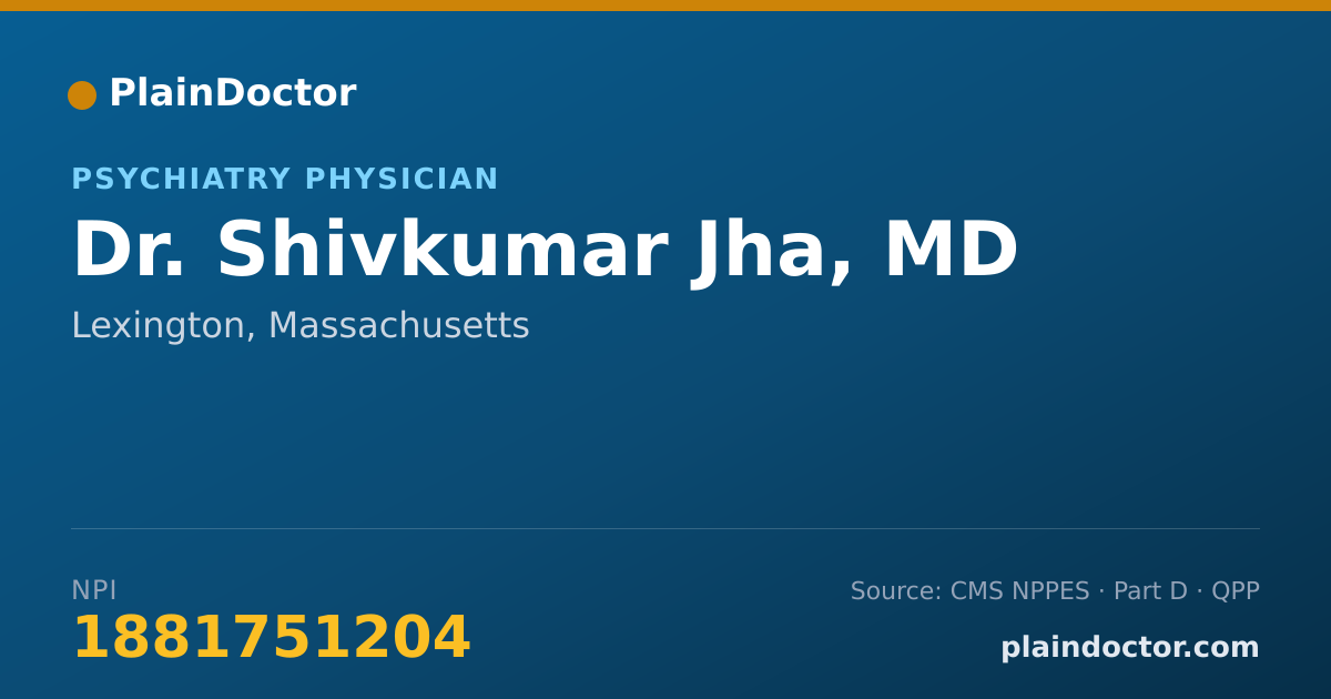 Shareable card for Shivkumar Jha, MD - Psychiatry Physician, Lexington, MA