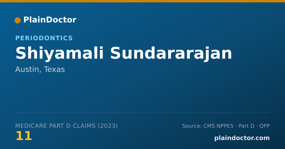 Shareable card for Shiyamali Sundararajan - Periodontics, Austin, TX