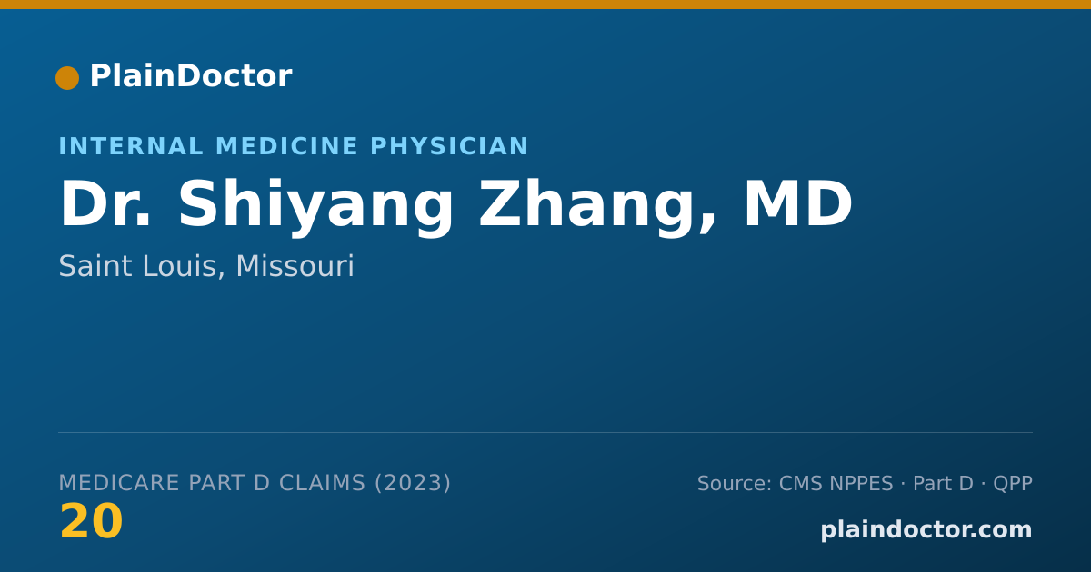 Shareable card for Shiyang Zhang, MD - Internal Medicine Physician, Saint Louis, MO