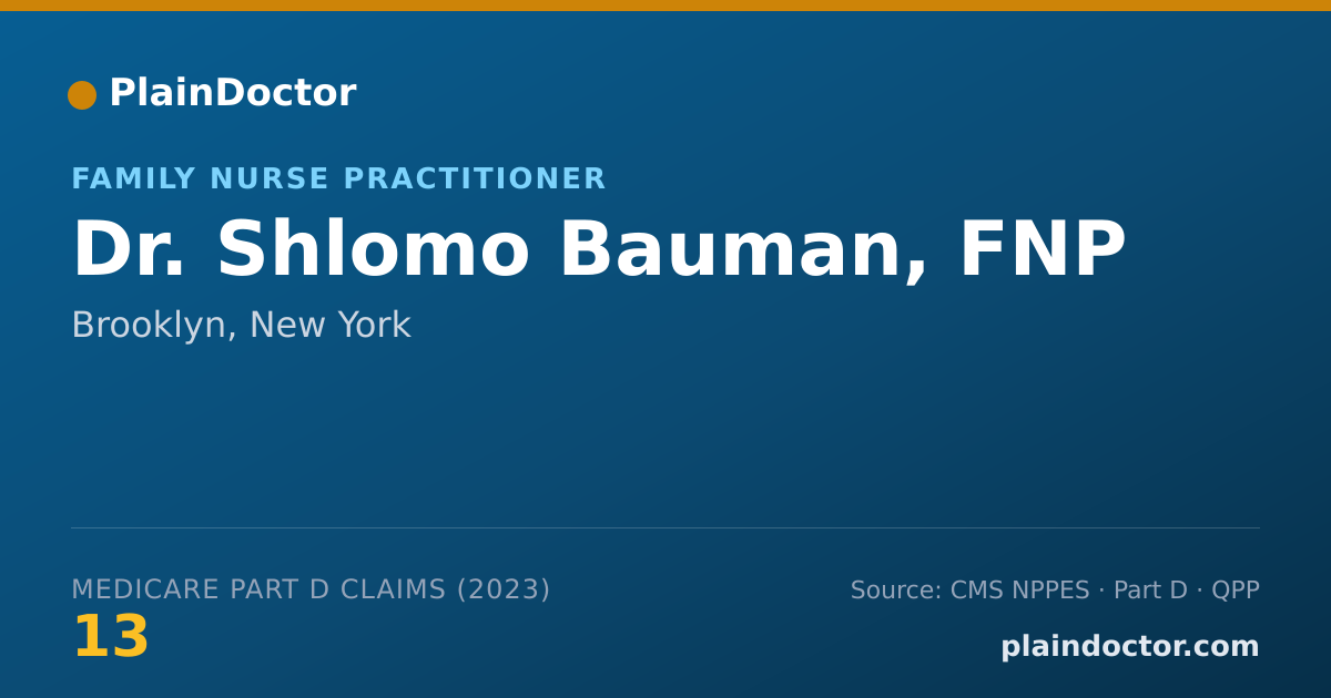 Shareable card for Shlomo Bauman, FNP - Family Nurse Practitioner, Brooklyn, NY