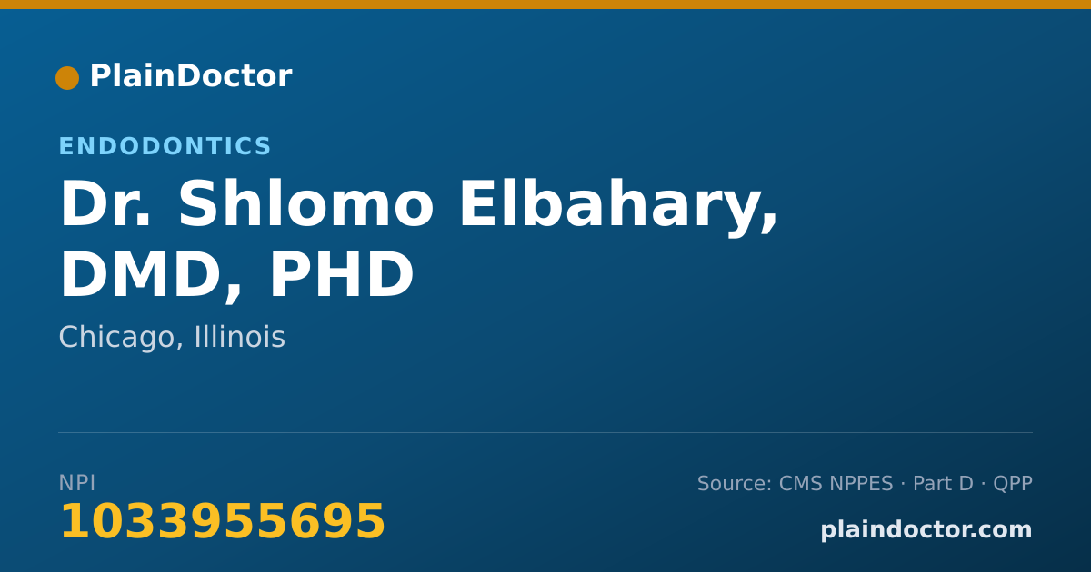 Shareable card for Shlomo Elbahary, DMD, PHD - Endodontics, Chicago, IL