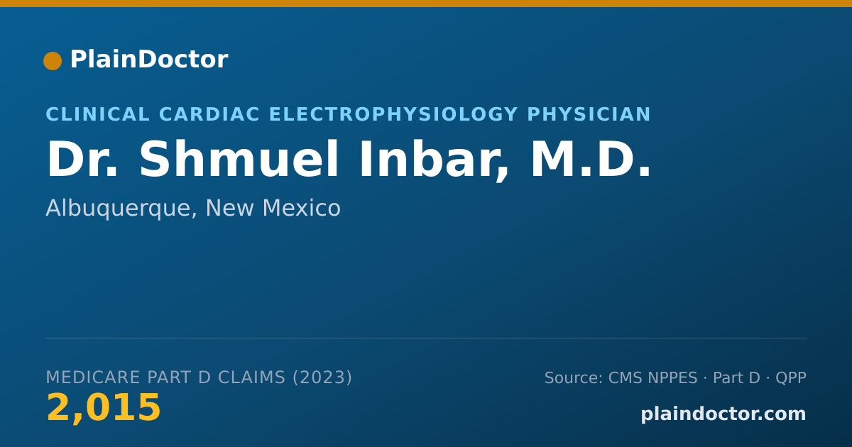 Shareable card for Shmuel Inbar, M.D. - Clinical Cardiac Electrophysiology Physician, Albuquerque, NM