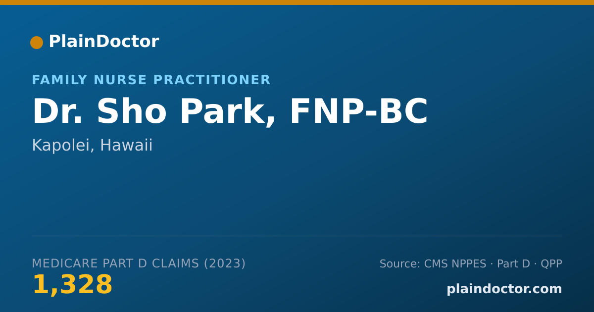 Shareable card for Sho Park, FNP-BC - Family Nurse Practitioner, Kapolei, HI