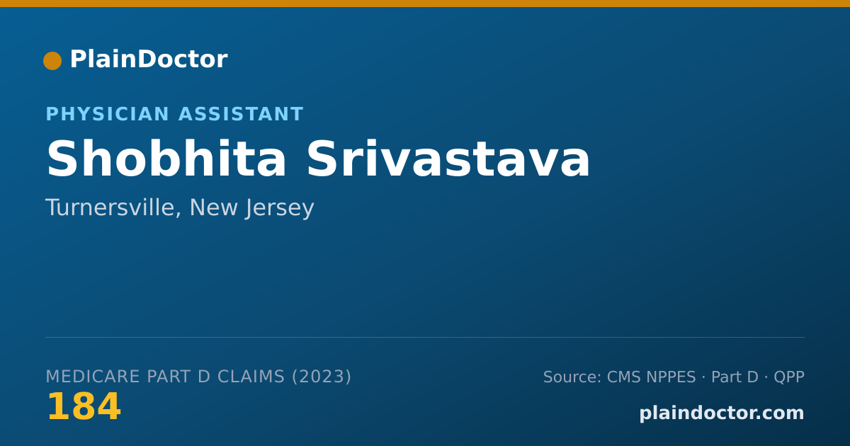 Shareable card for Shobhita Srivastava - Physician Assistant, Turnersville, NJ