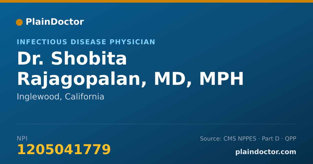 Shareable card for Shobita Rajagopalan, MD, MPH - Infectious Disease Physician, Inglewood, CA