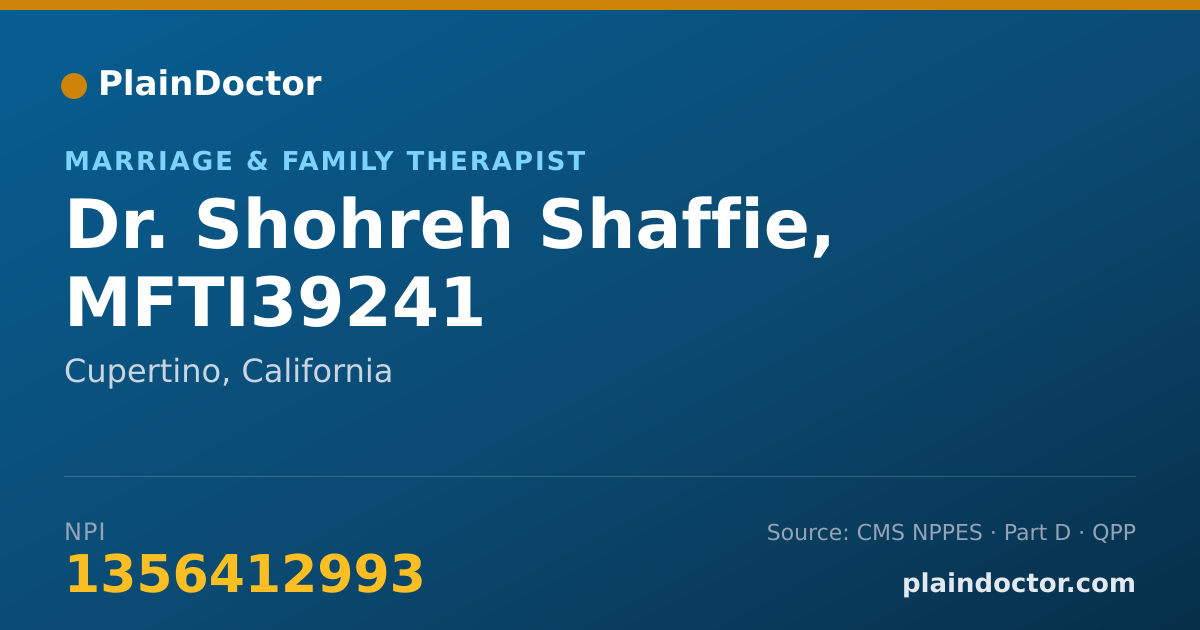 Shareable card for Shohreh Shaffie, MFTI39241 - Marriage & Family Therapist, Cupertino, CA