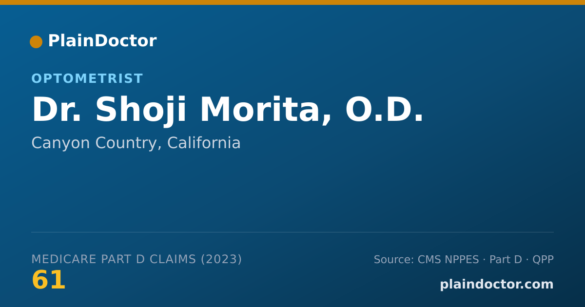 Shareable card for Shoji Morita, O.D. - Optometrist, Canyon Country, CA