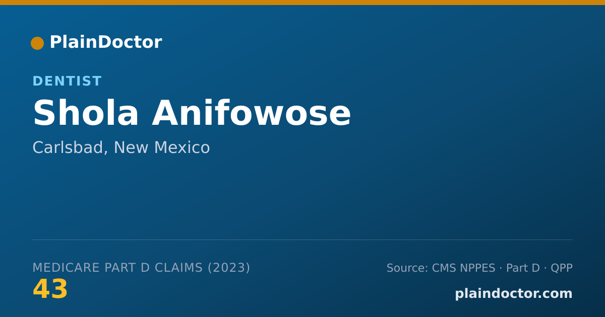 Shareable card for Shola Anifowose - Dentist, Carlsbad, NM