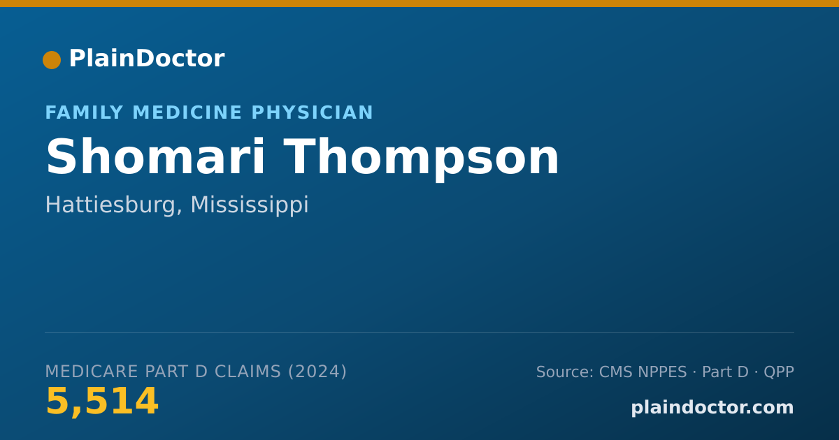 Shareable card for Shomari Thompson - Family Medicine Physician, Hattiesburg, MS