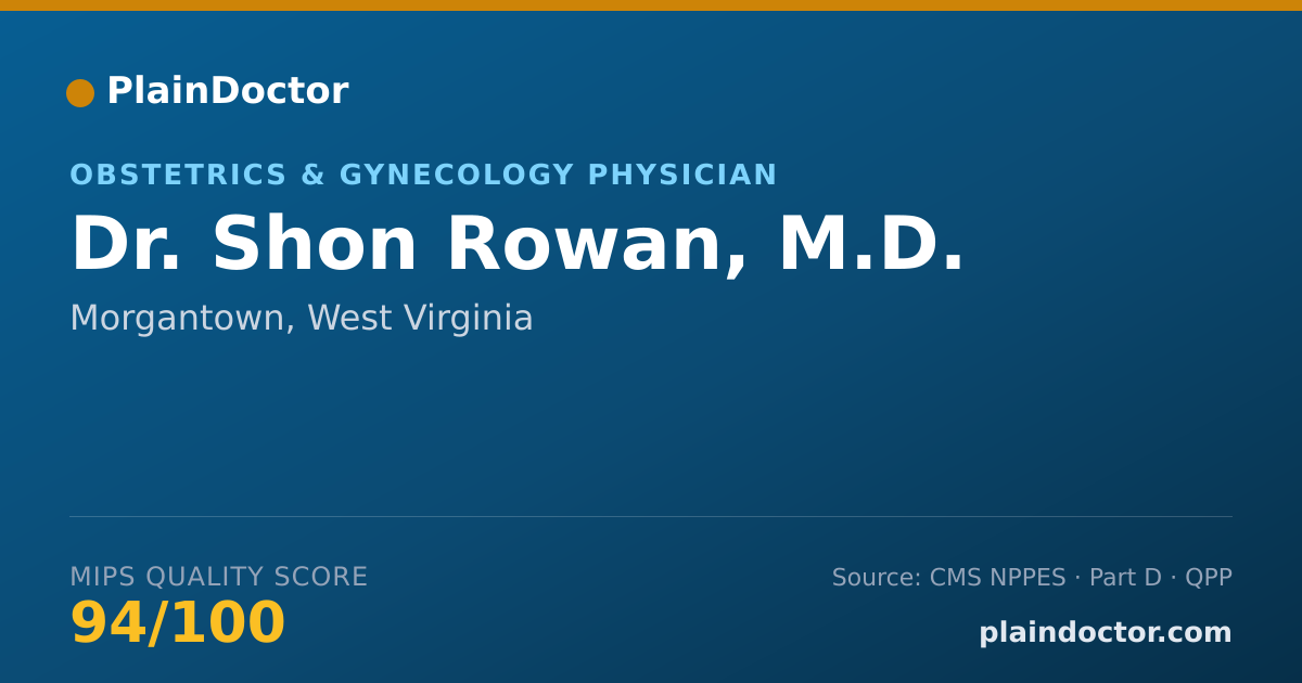 Shareable card for Shon Rowan, M.D. - Obstetrics & Gynecology Physician, Morgantown, WV