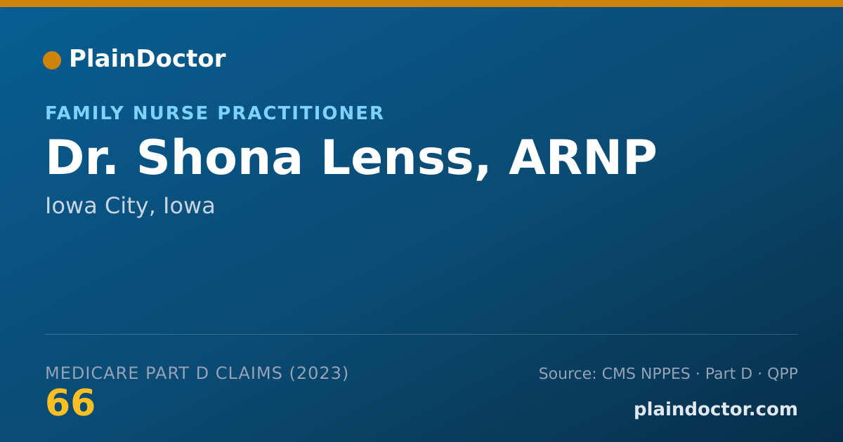 Shareable card for Shona Lenss, ARNP - Family Nurse Practitioner, Iowa City, IA