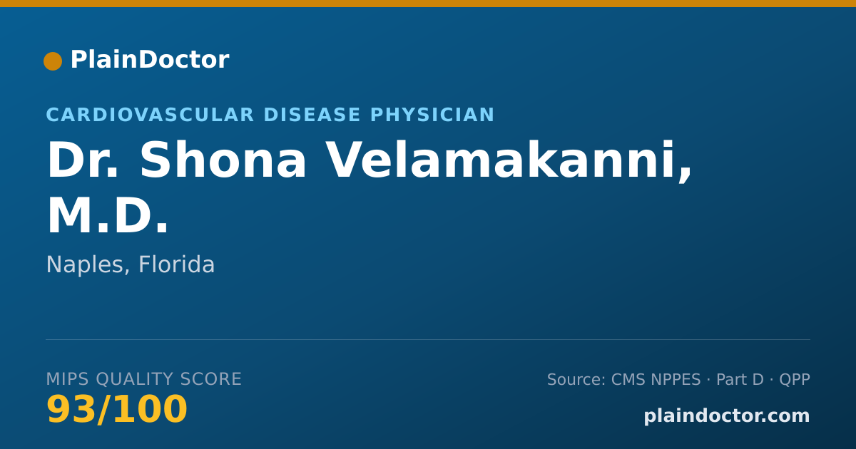 Shareable card for Shona Velamakanni, M.D. - Cardiovascular Disease Physician, Naples, FL
