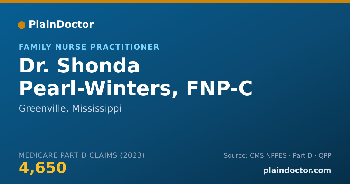 Shareable card for Shonda Pearl-Winters, FNP-C - Family Nurse Practitioner, Greenville, MS