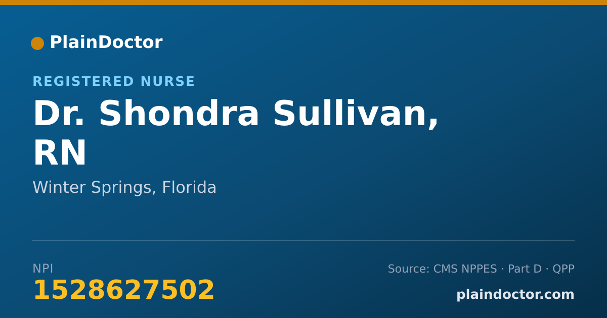 Shareable card for Shondra Sullivan, RN - Registered Nurse, Winter Springs, FL