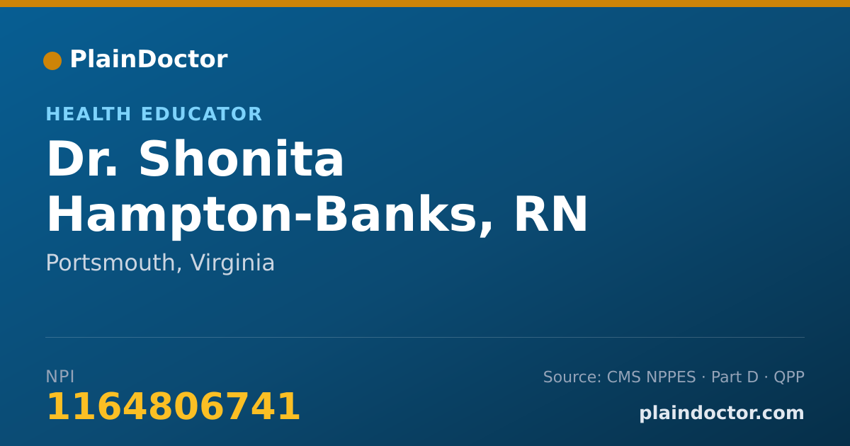 Shareable card for Shonita Hampton-Banks, RN - Health Educator, Portsmouth, VA