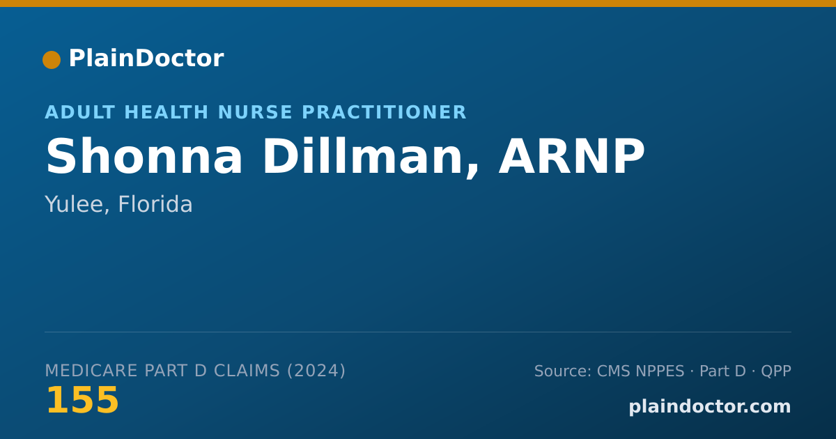Shareable card for Shonna Dillman, ARNP - Adult Health Nurse Practitioner, Yulee, FL