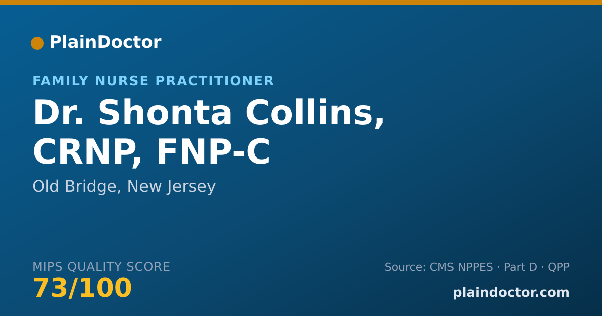 Shareable card for Shonta Collins, CRNP, FNP-C - Family Nurse Practitioner, Old Bridge, NJ