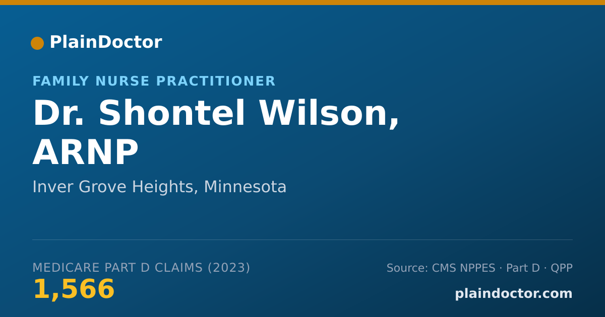 Shareable card for Shontel Wilson, ARNP - Family Nurse Practitioner, Inver Grove Heights, MN