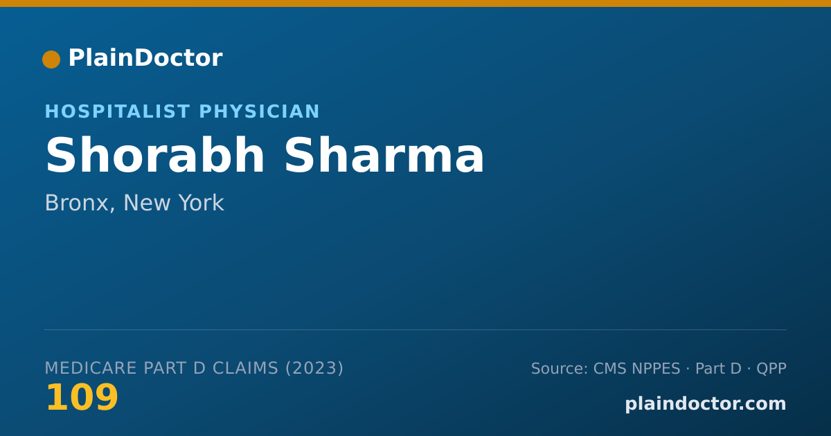 Shareable card for Shorabh Sharma - Hospitalist Physician, Bronx, NY