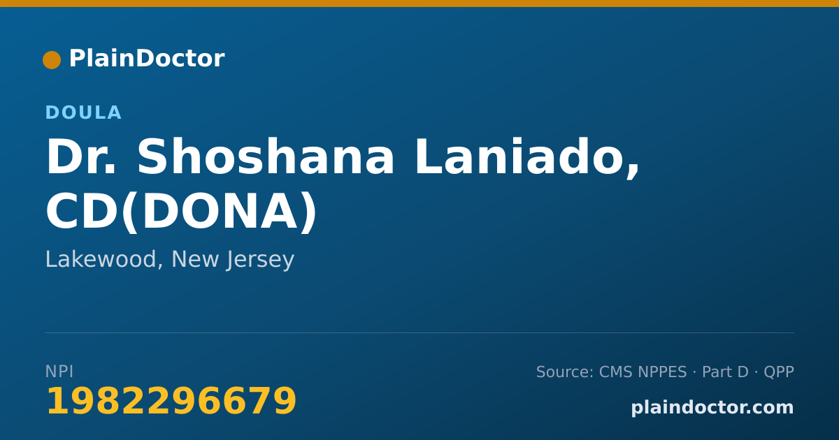 Shareable card for Shoshana Laniado, CD(DONA) - Doula, Lakewood, NJ