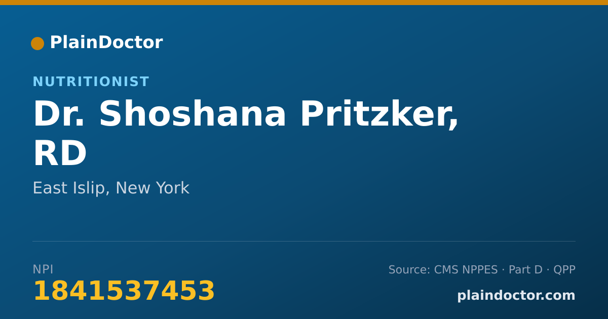 Shareable card for Shoshana Pritzker, RD - Nutritionist, East Islip, NY