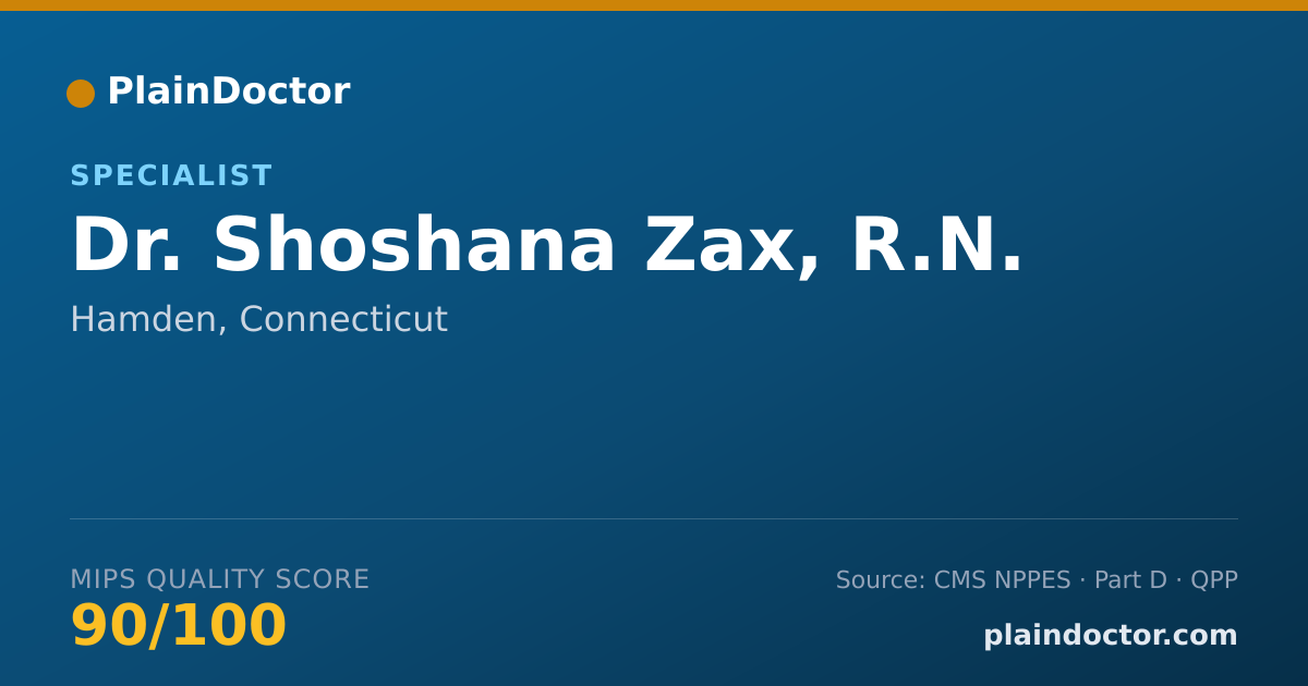 Shareable card for Shoshana Zax, R.N. - Specialist, Hamden, CT