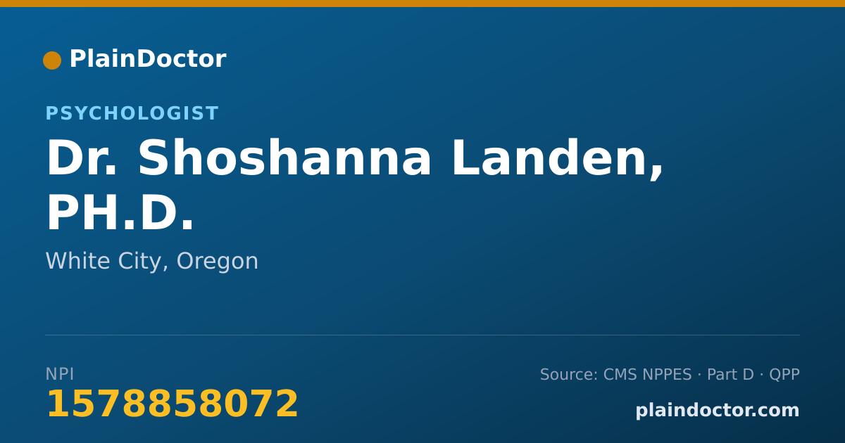 Shareable card for Shoshanna Landen, PH.D. - Psychologist, White City, OR