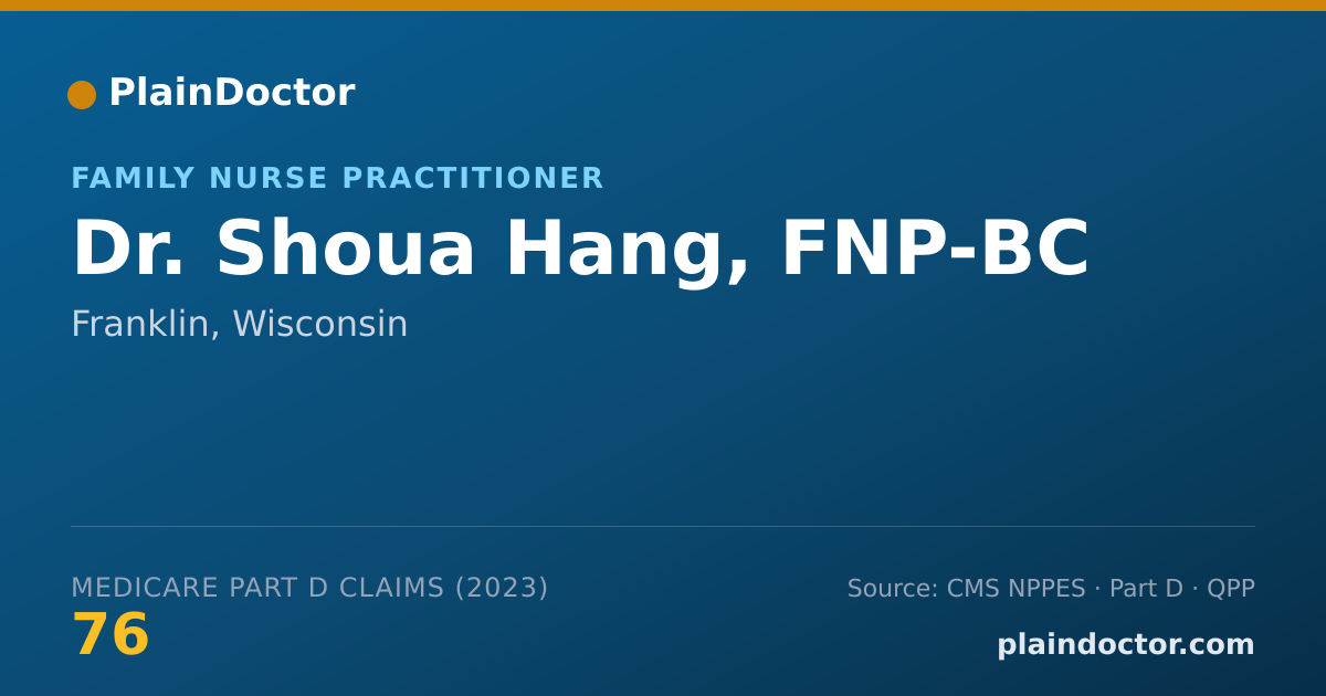Shareable card for Shoua Hang, FNP-BC - Family Nurse Practitioner, Franklin, WI