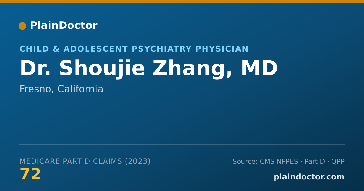 Shareable card for Shoujie Zhang, MD - Child & Adolescent Psychiatry Physician, Fresno, CA