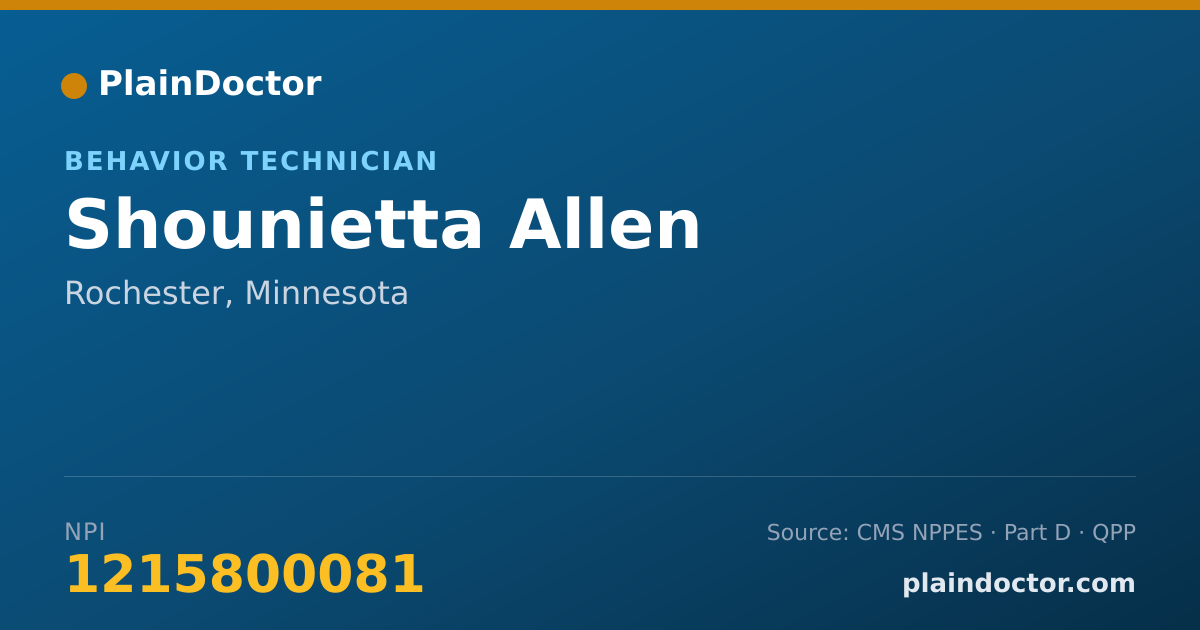Shareable card for Shounietta Allen - Behavior Technician, Rochester, MN