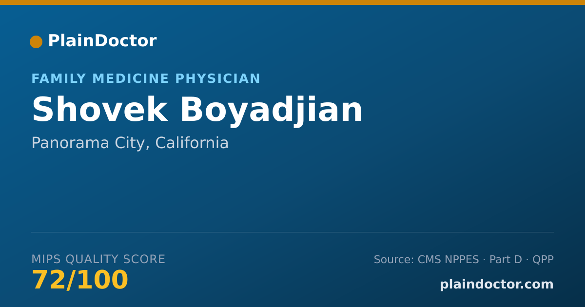 Shareable card for Shovek Boyadjian - Family Medicine Physician, Panorama City, CA