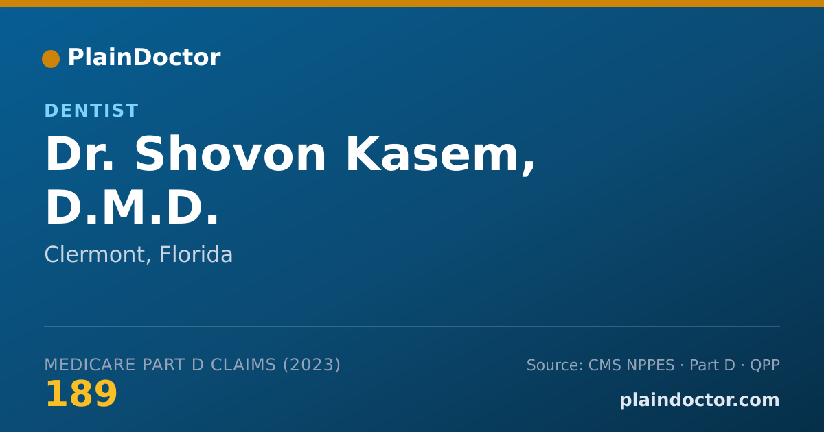 Shareable card for Shovon Kasem, D.M.D. - Dentist, Clermont, FL