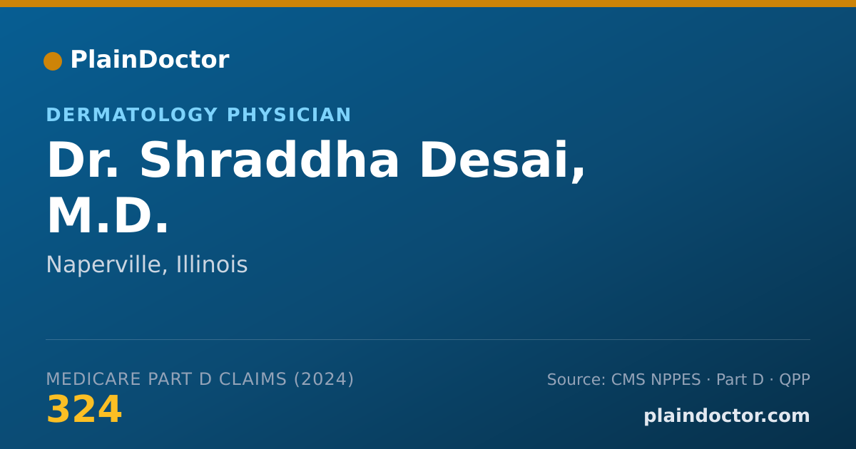 Shareable card for Shraddha Desai, M.D. - Dermatology Physician, Naperville, IL
