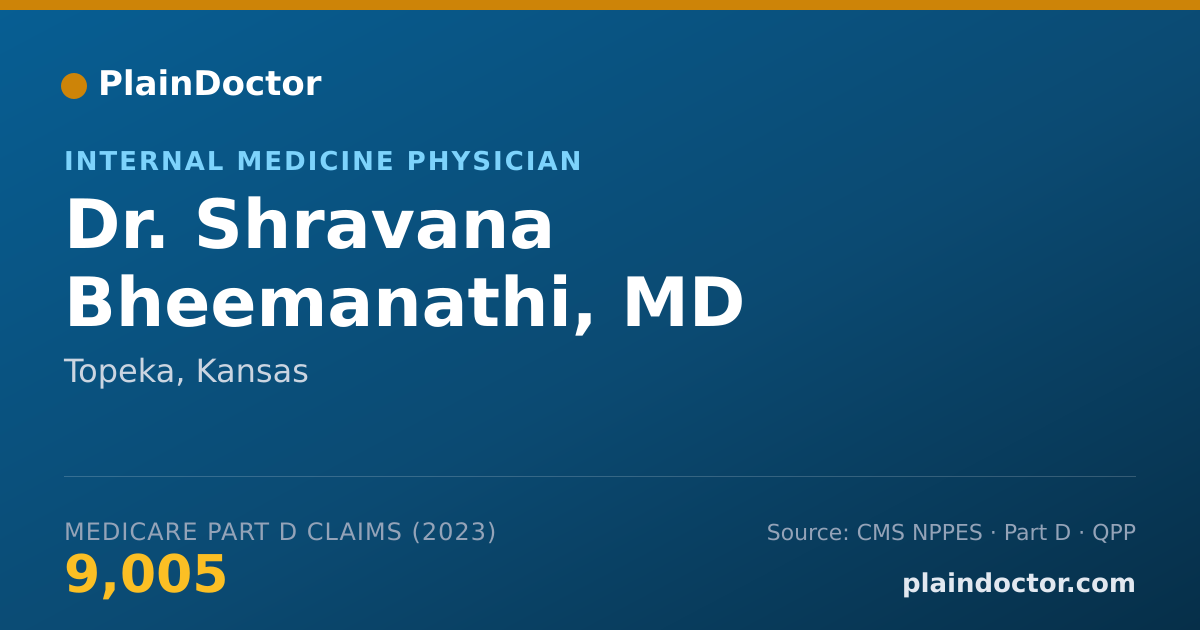 Shareable card for Shravana Bheemanathi, MD - Internal Medicine Physician, Topeka, KS