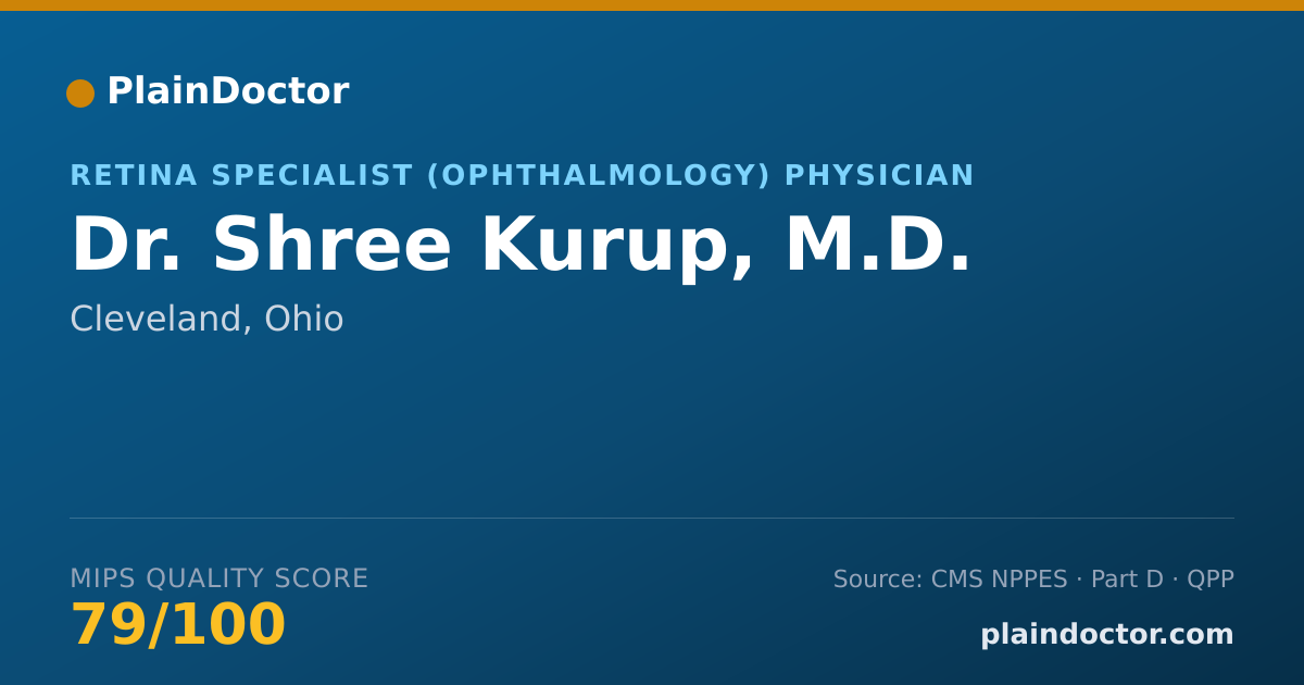 Shareable card for Shree Kurup, M.D. - Retina Specialist (Ophthalmology) Physician, Cleveland, OH