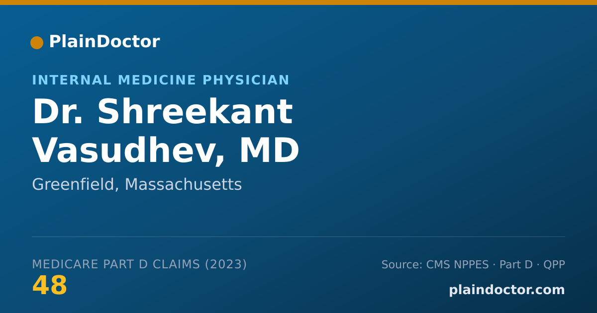 Shareable card for Shreekant Vasudhev, MD - Internal Medicine Physician, Greenfield, MA