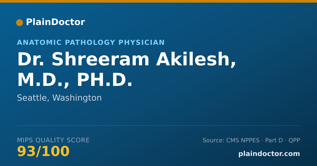 Shareable card for Shreeram Akilesh, M.D., PH.D. - Anatomic Pathology Physician, Seattle, WA
