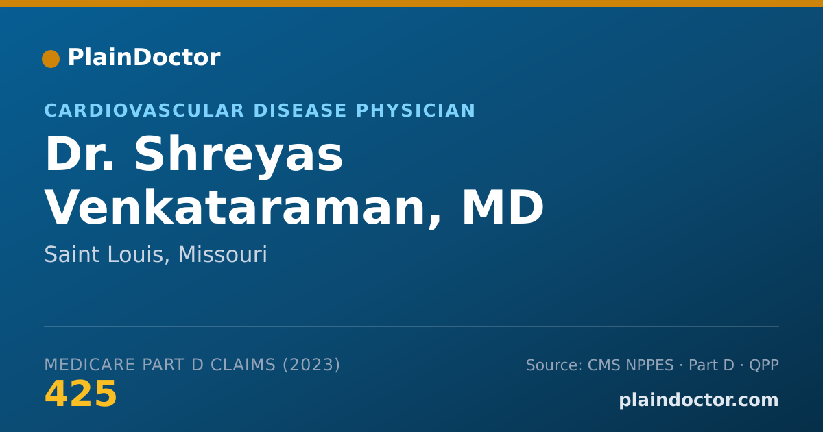 Shareable card for Shreyas Venkataraman, MD - Cardiovascular Disease Physician, Saint Louis, MO
