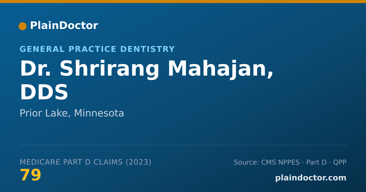 Shareable card for Shrirang Mahajan, DDS - General Practice Dentistry, Prior Lake, MN
