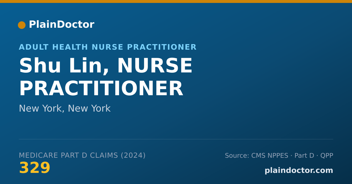 Shareable card for Shu Lin, NURSE PRACTITIONER - Adult Health Nurse Practitioner, New York, NY