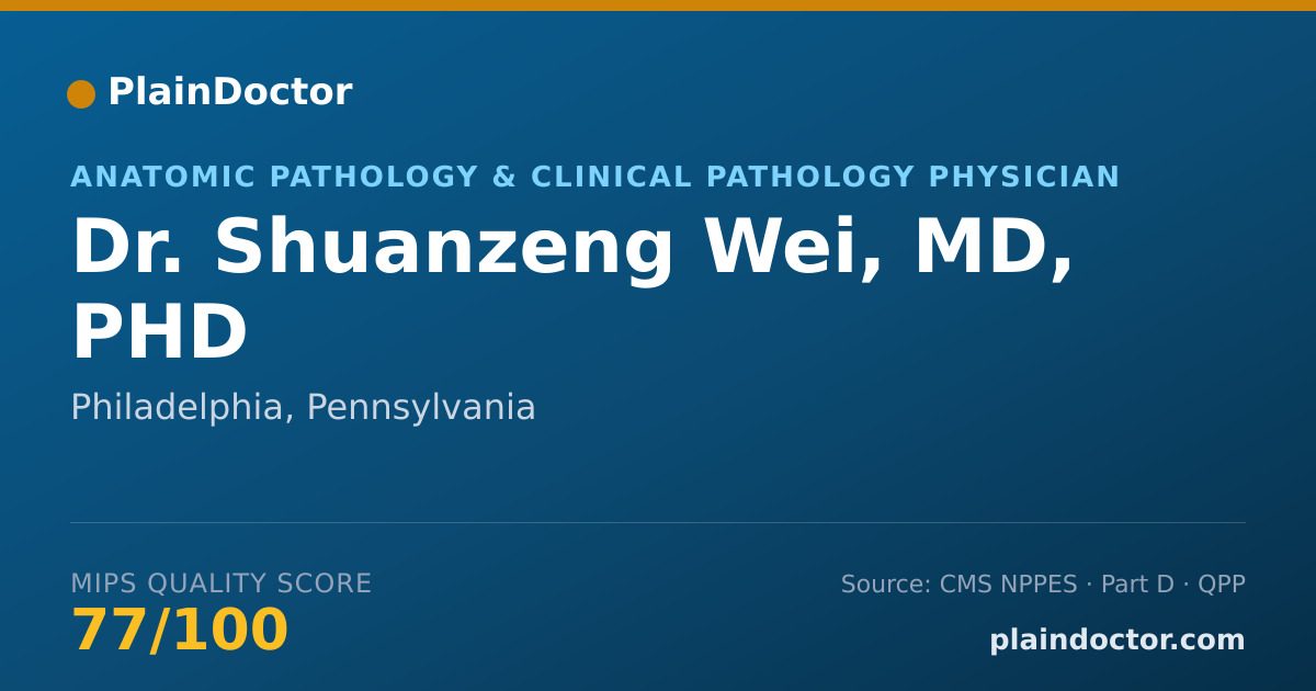 Shareable card for Shuanzeng Wei, MD, PHD - Anatomic Pathology & Clinical Pathology Physician, Philadelphia, PA