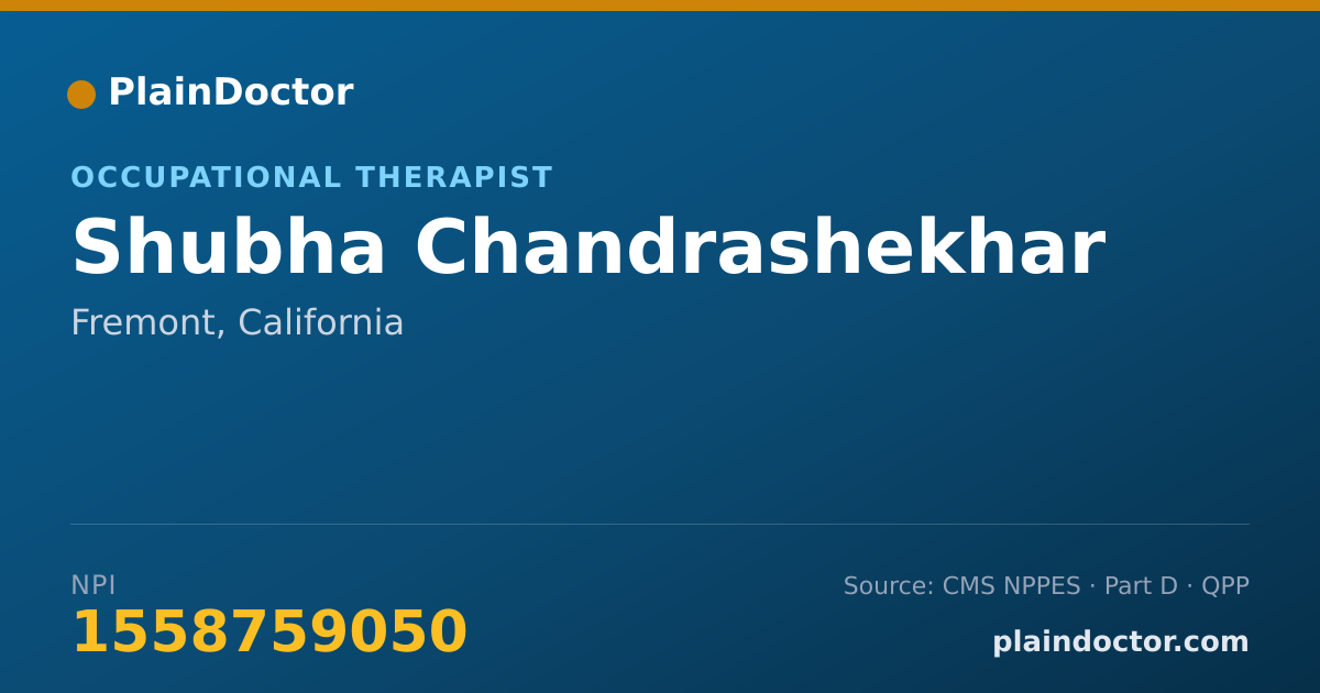 Shareable card for Shubha Chandrashekhar - Occupational Therapist, Fremont, CA
