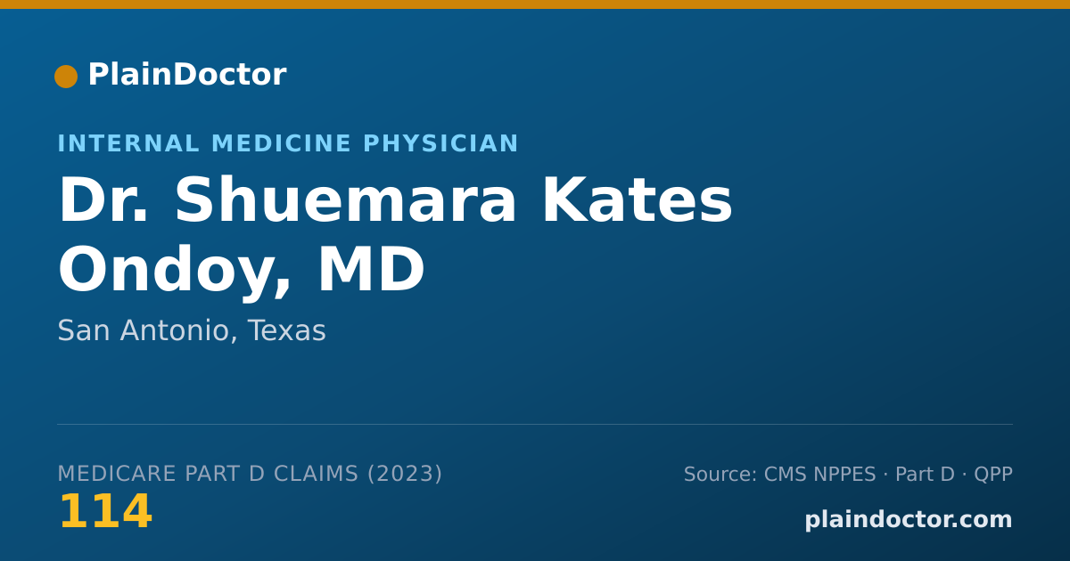 Shareable card for Shuemara Kates Ondoy, MD - Internal Medicine Physician, San Antonio, TX