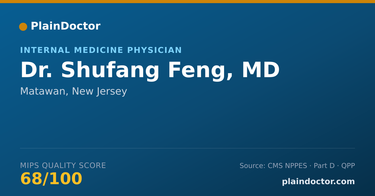 Shareable card for Shufang Feng, MD - Internal Medicine Physician, Matawan, NJ