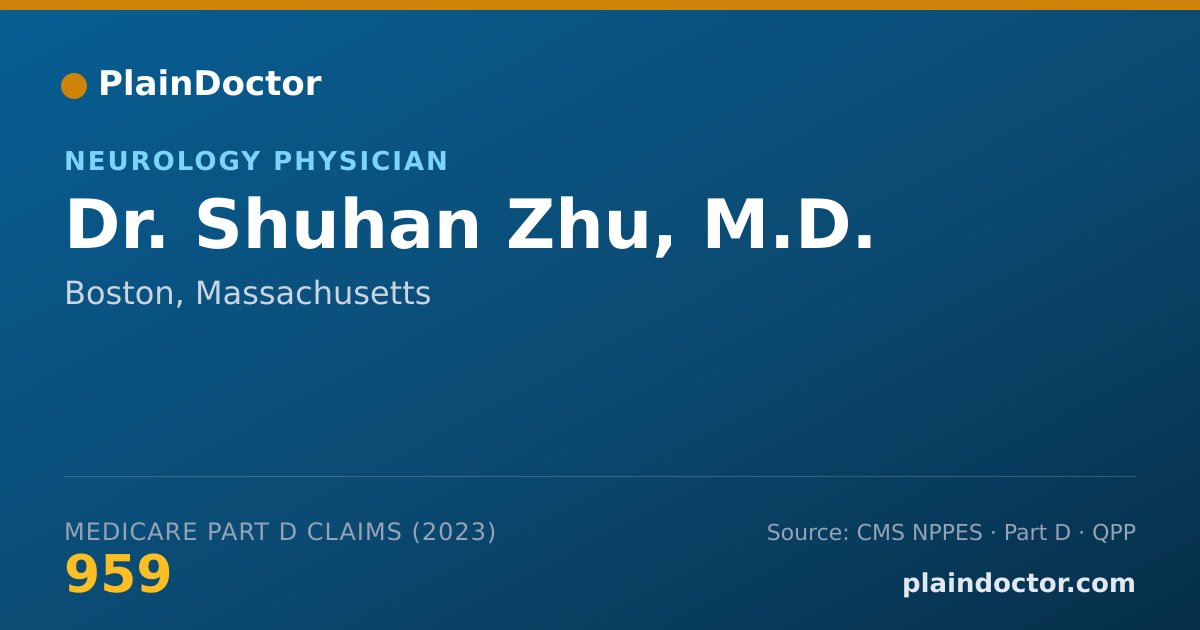Shareable card for Shuhan Zhu, M.D. - Neurology Physician, Boston, MA