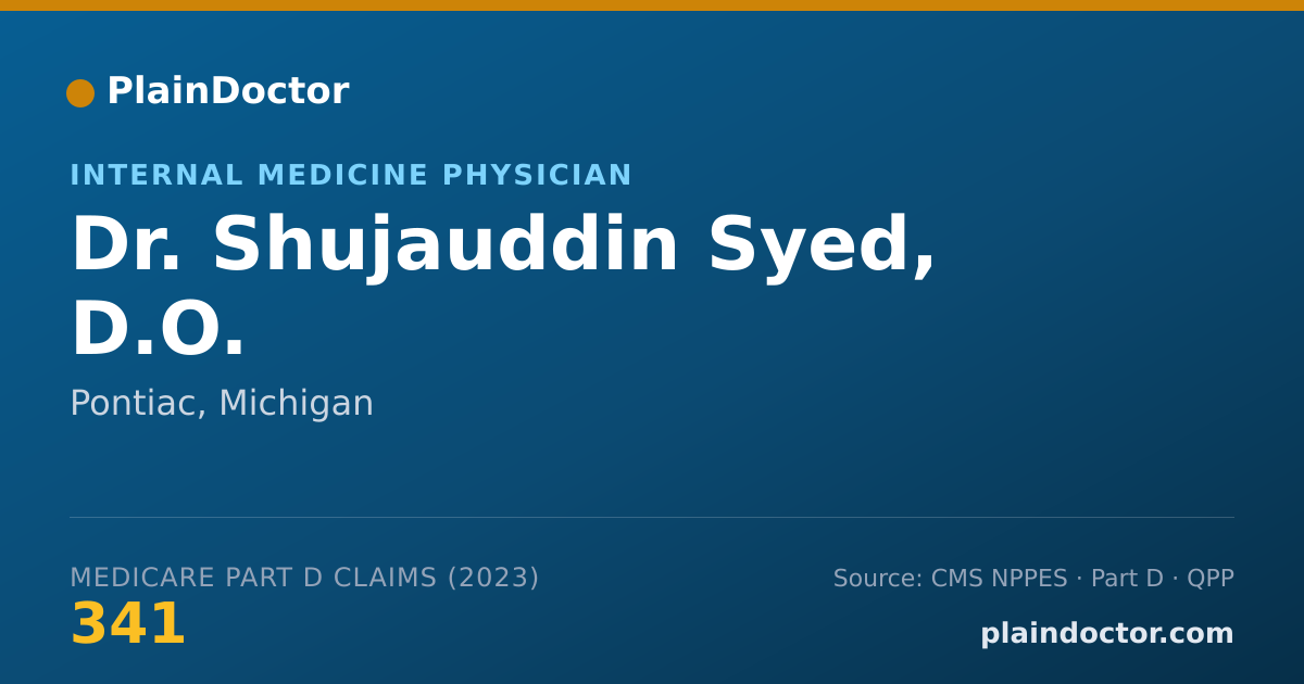 Shareable card for Shujauddin Syed, D.O. - Internal Medicine Physician, Pontiac, MI