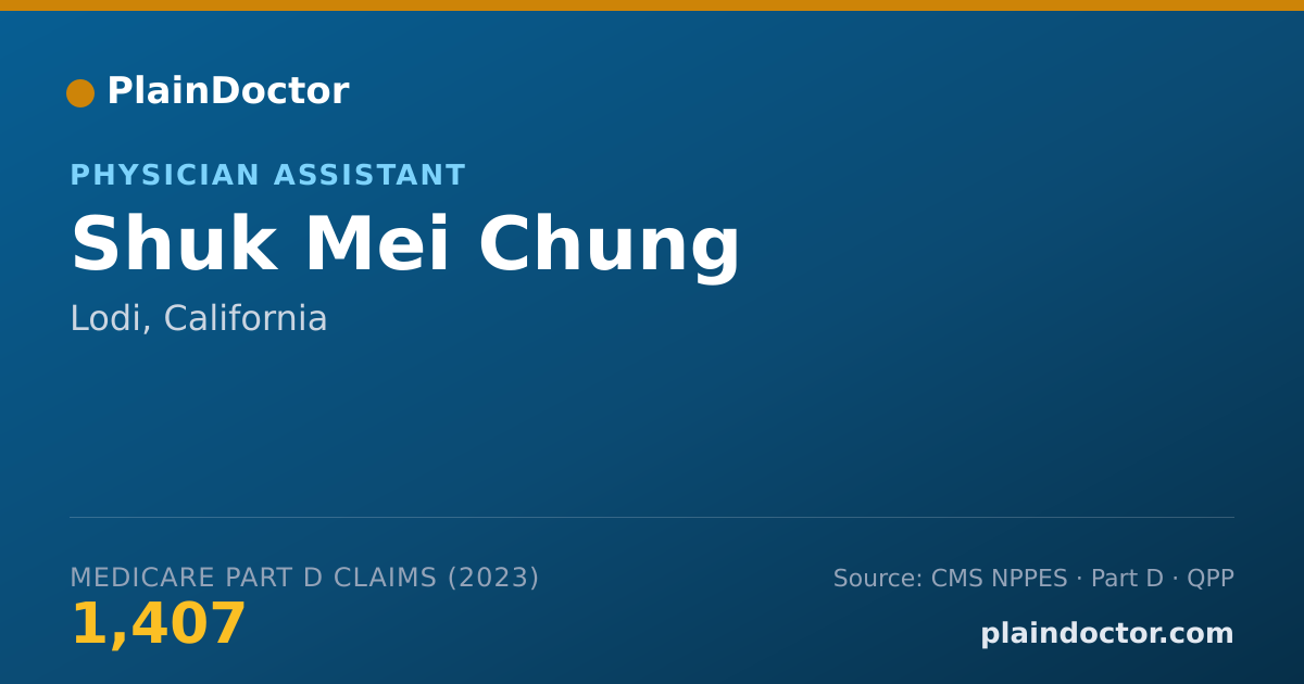 Shareable card for Shuk Mei Chung - Physician Assistant, Lodi, CA