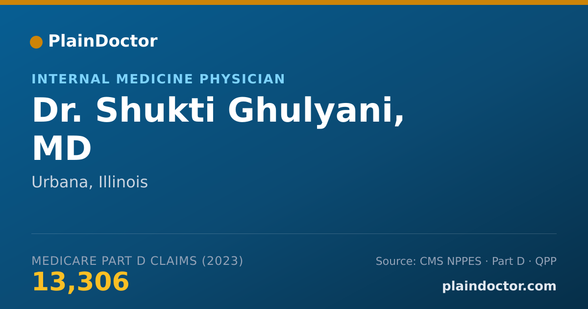 Shareable card for Shukti Ghulyani, MD - Internal Medicine Physician, Urbana, IL